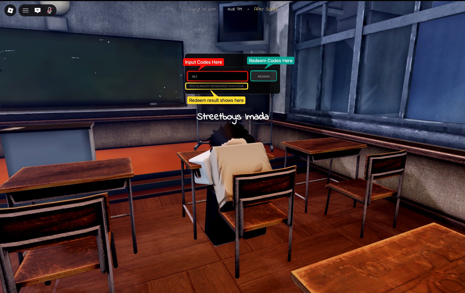 How to redeem Gakuran codes step 4: enter a Gakuran code in the input box and click REDEEM